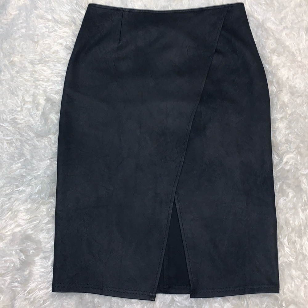 Free People Faux Suede Whitney Midi Skirt Modern Goth Mob Wife Aesthetic